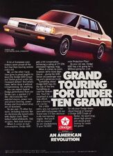 1986 Dodge 600 Grand Touring Original Advertisement Print Art Car Ad J869 picture