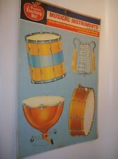 Vtg 1970's Dennison Teaching Aid Musical Instruments16 Colorful Prints, Rare picture