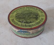 Vintage old French tin box Pastilles VICHY ETAT advertising France drugs green picture