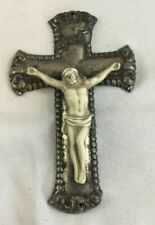 Vintage 1963 Metal Christian Crucifix Cross Signed C&B 63 picture