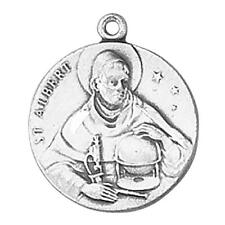 St Albert Medal Sterling Silver Size .75 in Dia and 18 in Stainless Steel Chain picture