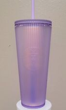 Starbucks Fall 2023 Lilac Iridescent Pleated Soft Touch Venti Tumbler NEW picture