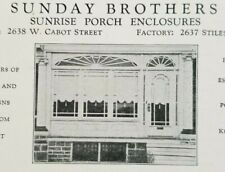 Vintage 1920's Sunday Brothers Sunrise Porch Enclosures Business Postcard picture