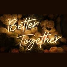 Warm White Better Together Neon Sign for Wedding & Party 23.5x 10in+17.3 x 8.7in picture