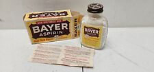 Vintage Bayer Aspirin 50 tablet size Glass Bottle metal cap w/ product embossed picture