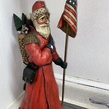 Leo R. Smith Folk Art Patriotic Santa with USA Flag picture