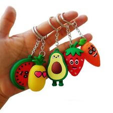 3D Avocado Keychains Fruit Simulation Pendant Keyrings Jewelry Accessories 10pcs picture
