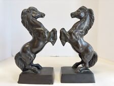 Bronze Plated Stallion Horse Bookends Heavy Weight Set Of 2 picture