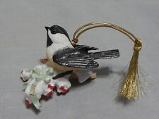 2015 Lenox Winter Greetings Chickadee with Holly Porcelain Ornament picture