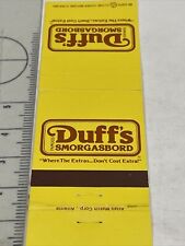 Matchbook Cover Duff’s Smorgasbord  Where The Extras Don’t Cost Extra  gmg picture
