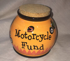 Motorcycle Funds CoinJar with quark top 1 lb 09oz 5” tall 10” wide picture