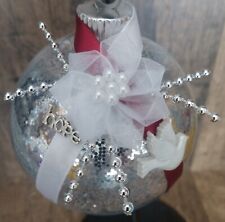 Awareness Ornament - Burgundy & White Ribbon (Throat Cancer) picture