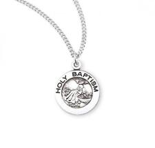 Unique Holy Baptism Round Sterling Silver Medal Comes Gift Boxed picture