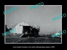OLD POSTCARD SIZE PHOTO OF LORIS SOUTH CAROLINA THE RAILROAD DEPOT c1960 picture