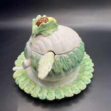 Vintage Majolica Sauce Tureen Made In Italy, acorn and leaves picture
