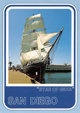 San Diego California STAR OF INDIA & BAY 4X6 1983 Postcard 6759c picture