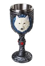 White Wolf Spirit 7oz Wine Chalice Goblet Figurine Statue picture