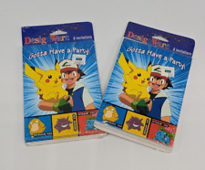 Vtg Pokemon Birthday Party Invitation Cards 2 Packs Sealed Ash Pikachu Psyduck picture