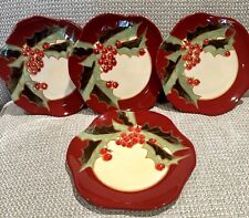 Discontinued Front Gate Katherine's Collection set of 4 Ivy Plates,2001,red picture