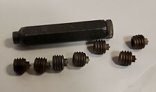 Vintage HEIMANN Mfg Co Transfer Screw Punch Set 1/2-13 w/ 6 Screws Made in USA picture