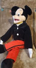 Vintage Micky Mouse Plush Puppet. Dressed In Tux Red Pants Black Jacket & Bow picture