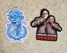 Dr. Fauci Bill Gates Stickers Lot Of Two 2 Vaccine Salesman 💉  picture