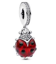 New Pandora Red Ladybird Dangle Charm Bead w/pouch picture
