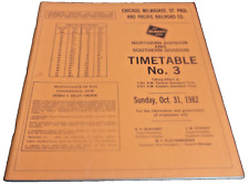 1982 MILWAUKEE ROAD NORTHERN DIVISION SOUTHERN DIVISION EMPLOYEE TIMETABLE #3 picture