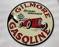 Gilmore Racing gasoline garage Oil Gas man cave  vintage round sign Reproduction picture