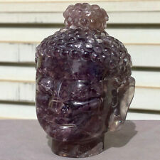 Natural  Buddha hand carved Quartz Crystal stone skull Reiki Healing picture