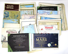 National Geographic Folded Map Lot Mars Earth USA Vietnam Australia The Heavens picture