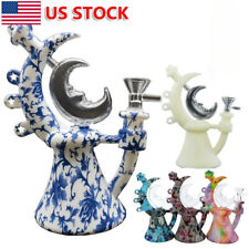 7.6 Inch Moon Teapot Hookah Glow in the dark Silicone Bong Water Pipe + Bowl picture