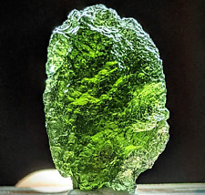 MOLDAVITE LARGE Tektite Crystal Meteorite Genuine Synergy 12 Certified Genuine picture