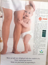 1996 print ad-Trane gas furnace Heating cute diaper baby girl family advertising picture