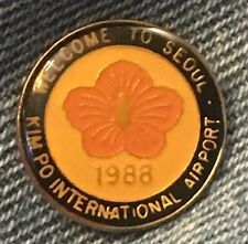 Kimpo International Airport Pin ~ Gimpo ~1988 ~ Welcome to Seoul ~ non Olympic picture