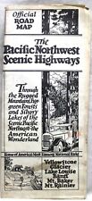 OFFICIAL ROAD MAP THE PACIFIC NORTHWEST SCENIC HIGHWAYS VINTAGE TRAVEL 1920s picture