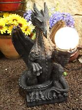 Ebros Crouching Dragon On Pedestal Side Table Floor Ball Globe Lamp Statue 20