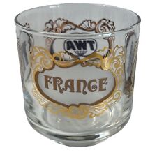 Vintage TWA Airlines The world of France Drinking glass tumbler picture