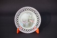 Vintage Reticulated Scalloped Trim Flower Painted Porcelain Plate picture