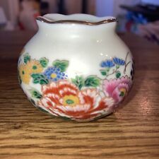 Vintage OMC Mini Porcelain Vase, Floral - Japan  (Otagiri Mercantile Co) 2-1/2