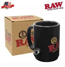 Raw Wake and Bake Mug - Ceramic Coffee Cup with Built-In Pipe Holder Stoner Gift picture