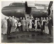 National Airlines 1950s Press Photo Airport Tarmac Tampa Havana Delegation  P60b picture