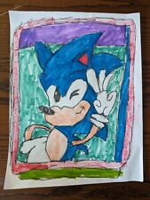 Adventures of Sonic the Hedgehog Hand Drawn Character Art 8.5 X 11 picture