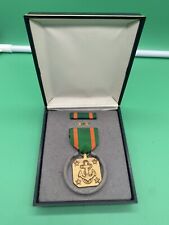 VTG US Navy Anchor Marine Award Achievement Medal Green Ribbon Pins w/Case picture