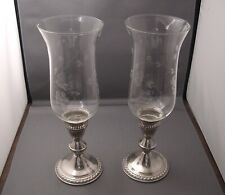 Poole Sterling Silver Reinforced Weighted Candleholders with Crystal Globes picture