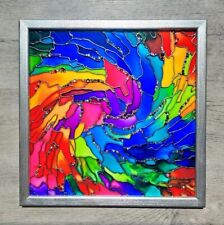 Spiral Abstract original painted Rainbow Sacred geometry mandala Geometric art picture