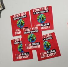 Global Warming HOAX stickers 5 pack LOT Great Reset GREEN NEW DEAL GREAT RESET  picture