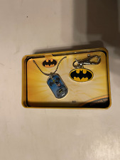 Batman Yellow Oval Bat Comic Chest Logo Metal Necklace NEW kohls in box picture
