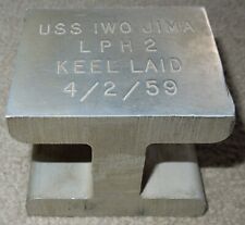 Antique 1959 USS Iwo Jima LPH-2 Inscribed Aluminum I-Beam: 