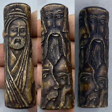 Extremely Amazing Excellent Hand Craved Old Roman Greek Different Faces Cylinder picture